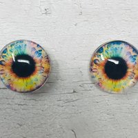 Rainbow Glass eye cabochons in sizes 6mm to 40mm human eyes unicorn iris fairy fantasy creature animal eyes (051)