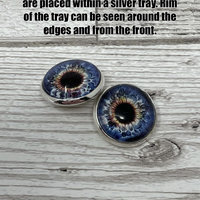 Grey glass eye cabochons in sizes 8mm to 20mm animal eyes dragon eyes large pupils fantasy (472)