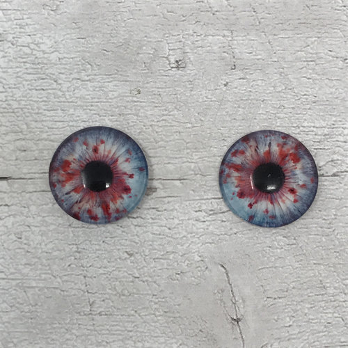 Blue and red Glass eye cabochons in sizes 6mm to 40mm human iris dog cat animal eyes (444)