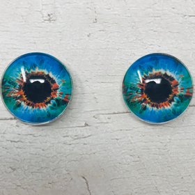 Blue and red Glass eye cabochons in sizes 6mm to 40mm human eyes monster iris zombie fantasy creature animal eyes (077)