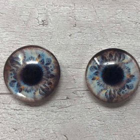 Pair of realistic glass eye cabochons in sizes 6mm to 20mm realistic dragon eyes cat iris (339)