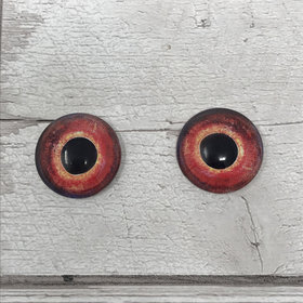 Red Glass eye cabochons in sizes 6mm to 20mm dragon eyes fish reptile lizard iris (399)