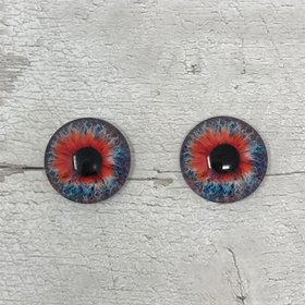 Blue and red Glass eye cabochons in sizes 6mm to 40mm human iris dog cat animal eyes (450)