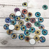 Red glass eye cabochons in sizes 6mm to 40mm dragon eyes cat iris (014)