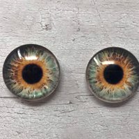 Pair of realistic glass eye cabochons in sizes 6mm to 20mm realistic dragon eyes cat iris (341)