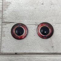 Red Glass eye cabochons in sizes 6mm to 20mm dragon eyes fish reptile lizard iris (398)