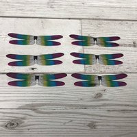 Dragonfly wings for needle felting and craft projects. 6 pairs of acetate insect wings rainbow wings