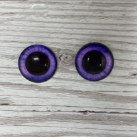 Purple glass eye cabochons in sizes 6mm to 40mm human bird animal zombie eyes (505)