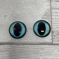 Blue glass eye cabochons in sizes 6mm to 40mm dragon eyes cat iris (512)