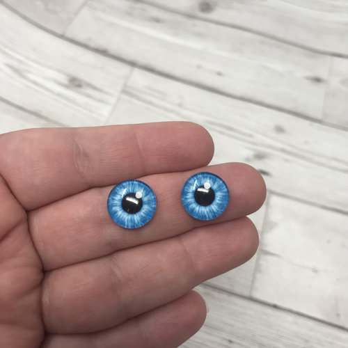 Blue glass eye cabochons in sizes 8mm to 40mm human eyes husky iris animal eyes (129)