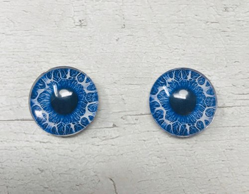 Blue Glass eye cabochons in sizes 6mm to 40mm human eyes monster iris lizard snake fantasy creature animal eyes (073)