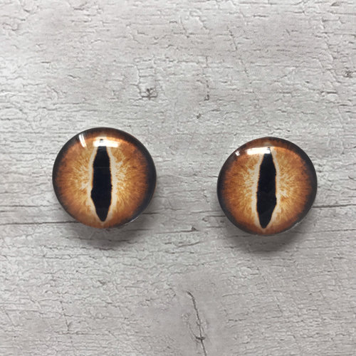 Pair of glass eye cabochons in sizes 6mm to 40mm animal eyes dragon eyes fantasy (154)