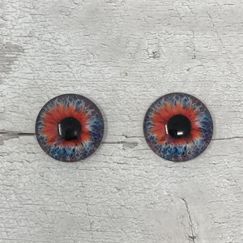 Blue and red Glass eye cabochons in sizes 6mm to 40mm human iris dog cat animal eyes (450)
