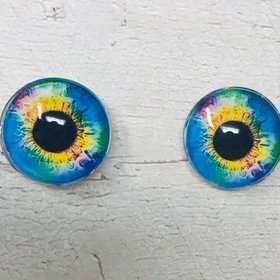 Rainbow Glass eye cabochons in sizes 6mm to 40mm human eyes unicorn iris fairy fantasy creature animal eyes (061)