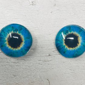 Blue and green Glass eye cabochons in sizes 6mm to 40mm human eyes monster iris fairy fantasy creature animal eyes (063)