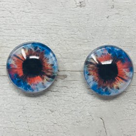 Blue and red Glass eye cabochons in sizes 6mm to 40mm human eyes monster zombie iris fantasy creature animal eyes (087)