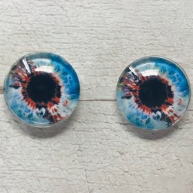 Blue and red Glass eye cabochons in sizes 6mm to 40mm human eyes monster zombie iris fantasy creature animal eyes (080)