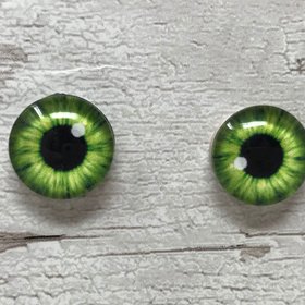 Green glass eye cabochons in sizes 6mm to 40mm human iris dog cat animal eyes (122)