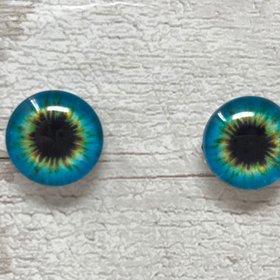 Blue and green glass eye cabochons in sizes 8mm to 40mm animal eyes human iris (135)