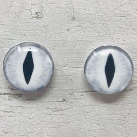 White/grey Glass eye cabochons in sizes 6mm to 40mm dragon cat eyes monster iris snake fantasy creature animal eyes (116)