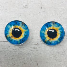 Blue Glass eye cabochons in sizes 6mm to 40mm human eyes monster iris fairy fantasy creature animal eyes (086)