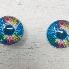 Rainbow Glass eye cabochons in sizes 6mm to 40mm human eyes unicorn iris fairy fantasy creature animal eyes (058)