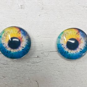 Rainbow Glass eye cabochons in sizes 6mm to 40mm human eyes unicorn iris fairy fantasy creature animal eyes (056)