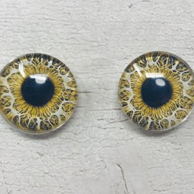 Yellow Glass eye cabochons in sizes 6mm to 40mm human eyes monster iris frog snake boa fantasy creature animal eyes (070)