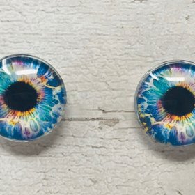 Rainbow Glass eye cabochons in sizes 6mm to 40mm human eyes unicorn iris fairy fantasy creature animal eyes(052)