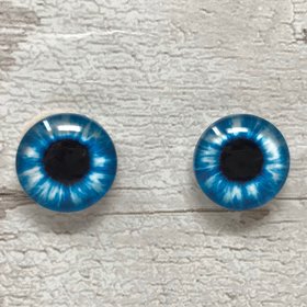 Blue with white glass eye cabochons in sizes 8mm to 40mm human eyes animal iris (136)