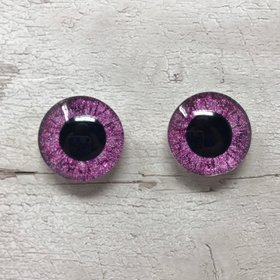 Pair of glass eye cabochons in sizes 6mm to 40mm dragon eyes cat fox iris (165)