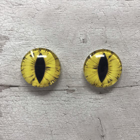 Yellow glass eye cabochons in sizes 6mm to 40mm animal eyes dragon eyes fantasy (151)
