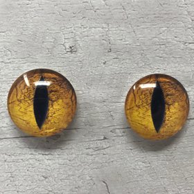 Golden yellow glass eye cabochons in sizes 6mm to 40mm animal eyes dragon eyes fantasy (156)