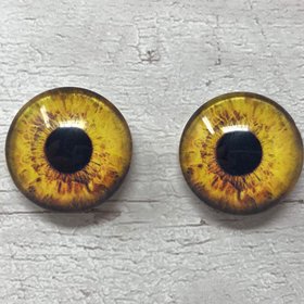 Pair of realistic glass eye cabochons in sizes 6mm to 20mm dragon eyes cat iris (322)