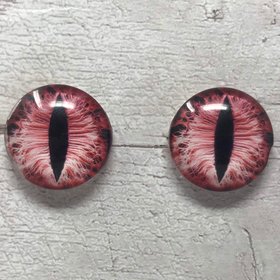 Red glass eye cabochons in sizes 6mm to 40mm dragon eyes cat iris (014)