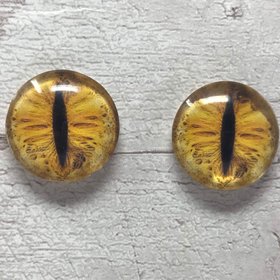 Yellow glass eye cabochons in sizes 6mm to 40mm dragon eyes cat fox iris (039)