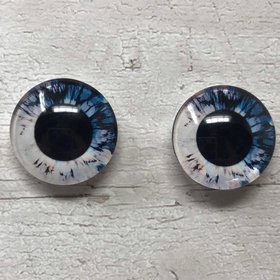 Pair of glass eye cabochons in sizes 6mm to 40mm dragon eyes cat fox iris (184)