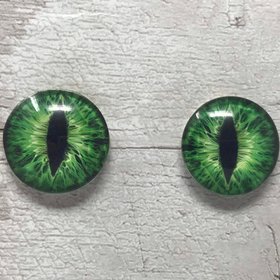 Green glass eye cabochons in sizes 6mm to 40mm dragon eyes cat eyes (002)