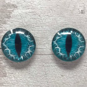 Blue glass eye cabochons in sizes 6mm to 40mm dragon eyes cat iris (021)