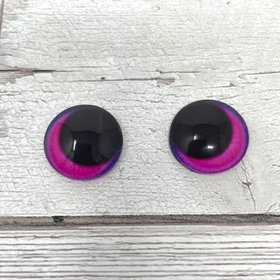 Pink glass eye cabochons in sizes 8mm to 20mm animal eyes dragon eyes large pupils fantasy (469)