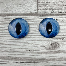 Blue glass eye cabochons in sizes 8mm to 40mm cat eyes dragon iris animal eyes (477)