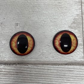 Orange glass eye cabochons in sizes 6mm to 40mm dragon eyes cat iris (513)